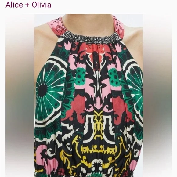 Alice + Olivia Vibrant High Low Dress - FITS LIKE A SIZE 4 - Picture 3 of 7